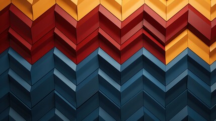 Wall Mural - A striking pattern of chevrons in contrasting colors  