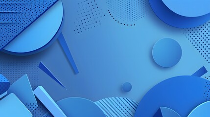 Wall Mural - contemporary abstract blue background with layered geometric shapes and subtle lighting effects, sui
