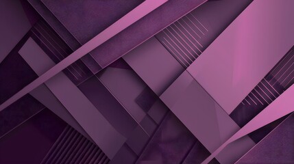 Wall Mural - Abstract Geometric Background with Overlapping Shapes, Purple and Pink Shades with Textured Layers