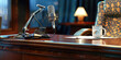 © Lila Patel - Talk Show Host Desk: A stylish desk with a microphone, coffee mug, and comfortable chair, set up for a talk show host to interview guests