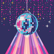 © Vasilina FC - Colorful Disco Ball with Reflections against Starry Night Sky