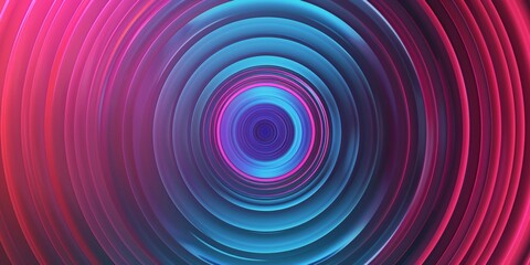 Wall Mural - Abstract Concentric Circles With Gradient Transitions In Pink, Blue, And Purple
