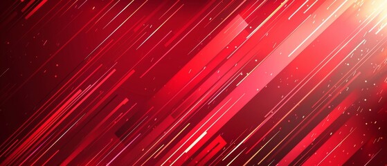 Wall Mural - Abstract red gradient background. Minimalist style cover template with vibrant perspective 3d geometric shapes collection. Ideal design for social media, cover, banner, flyer.