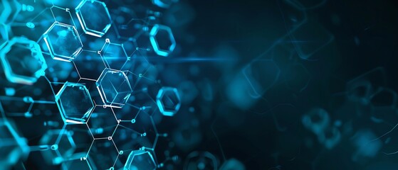 healthcare technology and science with abstract hexagons, highlighting advancements in medical resea