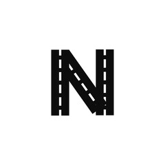 Wall Mural - Letter N Road logo icon vector template