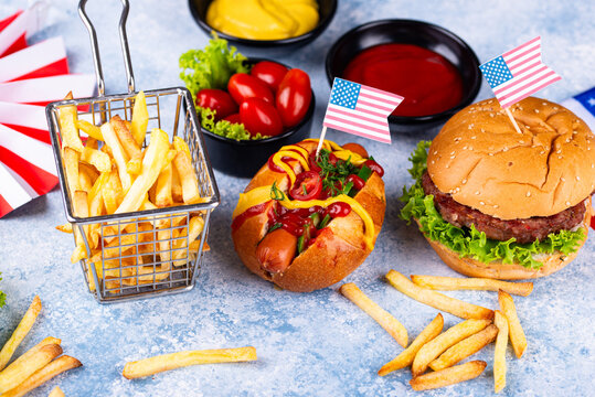 Traditional American food for celebrating July 4 Independence Day