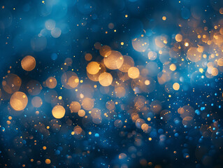 Wall Mural - Blue and gold Abstract background and bokeh on New Year's Eve