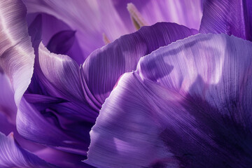 Wall Mural - The image should convey the tulip's natural elegance and the depth of its purple color, showcasing the soft curves and subtle variations in shade - Generative AI