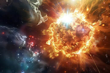 Wall Mural - the awe-inspiring explosion of a supernova, illustrating the moment a star undergoes a catastrophic 