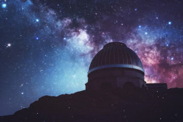 Wall Mural - the image should convey the pursuit of knowledge and the exploration of the stars, with an emphasis 