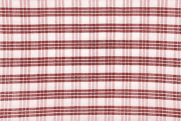 Poster - Checked fabric tartan red and white  textured background