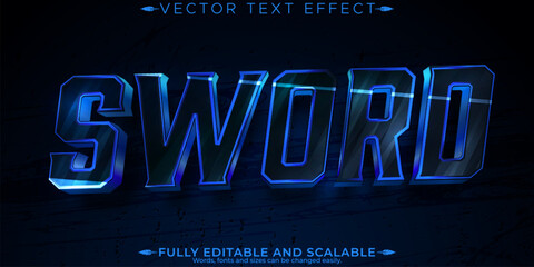 Poster - Sword text effect, editable blade and weapon customizable font style