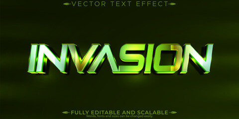 Wall Mural - Alien ufo text effect, editable game and movie text style