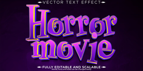 Wall Mural - Horror halloween text effect, editable horror and scary text style