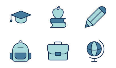 Wall Mural - education icon symbol vector template collection