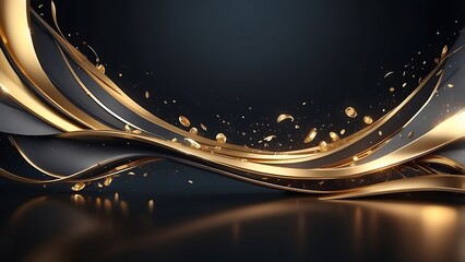 Sticker - luxury background with gold line