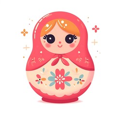 cute matryoshka flat vector illustration