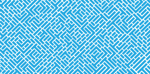 Canvas Print - Seamless mint and white tribal geometrical pattern vector.