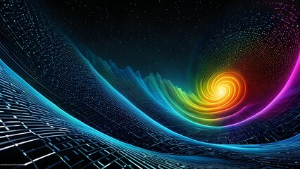 Wall Mural - A colorful spiral with a rainbow in the middle of it