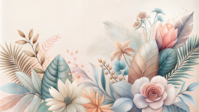 floral background. vector illustration. watercolor painting