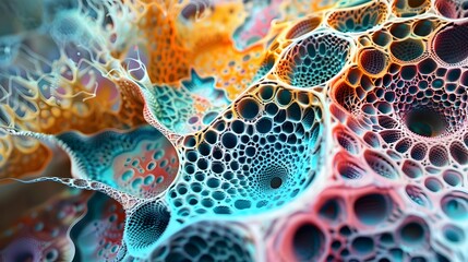 Vibrant Cellular Structures   Abstract Organic Microscopic Patterns