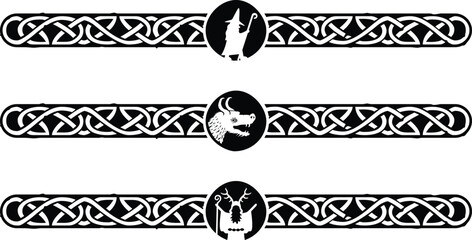 Celtic Knot Border - Wizard, Dragon, Druid