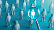 © kv design - Magnifier focused on group of people  for searching candidate for employment