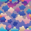 © fahmy - Seamless pattern of gradient-colored blots transitioning from one hue to another for a subtle ombre effect, Generative AI