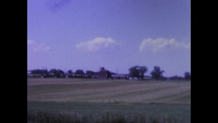 Wall Mural - United States 1962, Road Trip View from Inside Car on American Interstate 1960s