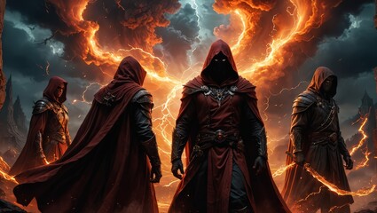 four warriors in the fiery storm