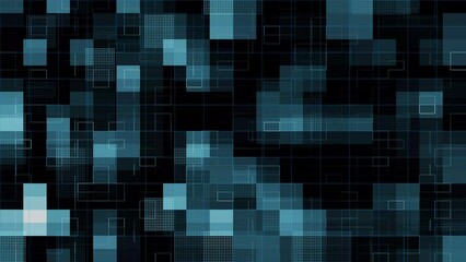 Wall Mural - abstract futuristic digital concept square pattern with lighting glowing particles square elements o