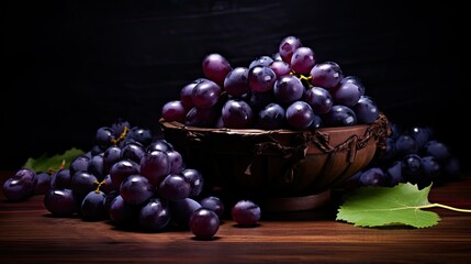 Poster - bowl dark grape background