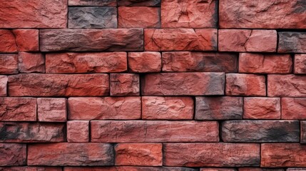 Poster - red stone wall texture background