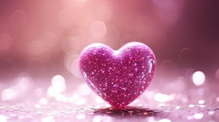 Sticker - hesparkle pink glitter heart