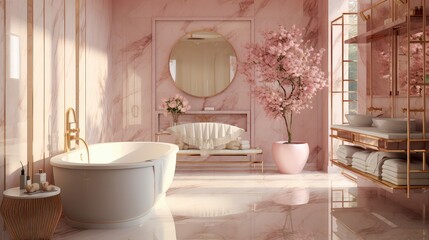 Wall Mural - luxurious marble pink gold