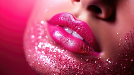 Wall Mural - luxury hot pink glitter background