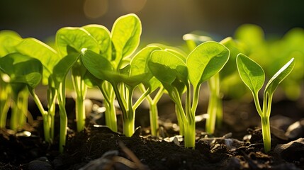 Canvas Print - emerging sunflower sprouts