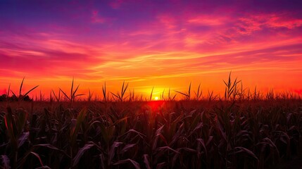 Poster - hues sunset corn background