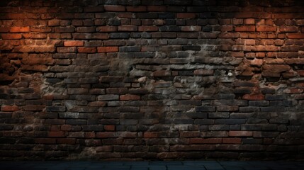 Poster - uneven dark brick wall