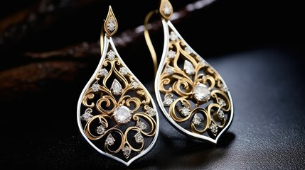 Canvas Print - earrings silver gold platinum