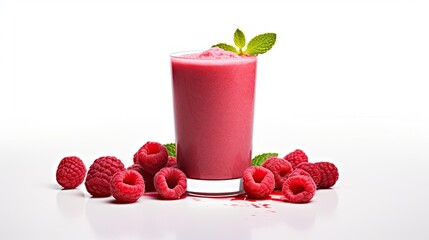 Canvas Print - smoothie pink raspberry fruit