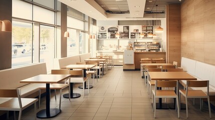 Canvas Print - simple fast food interior