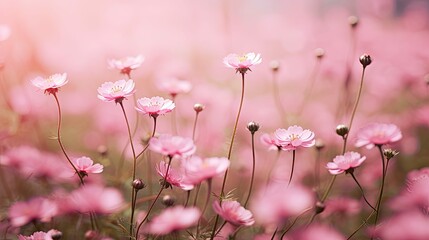 Wall Mural - blooming small pink flowers