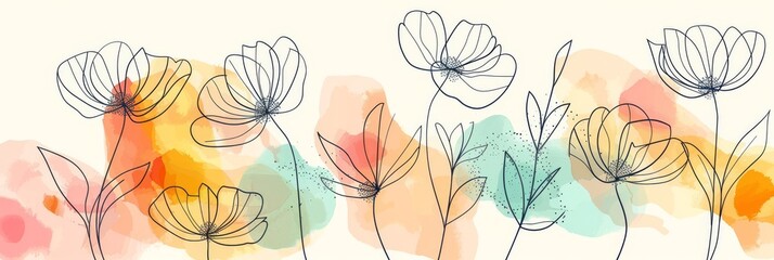 Naklejka na meble Abstract minimalistic Boho Bohemian elements design vector line art with a solid monochromatic background