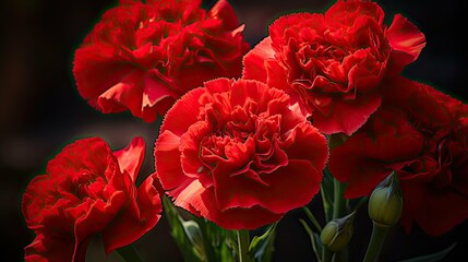 Wall Mural - petals red carnations