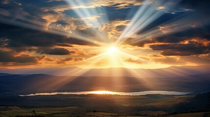 Canvas Print - brilliance sunray sun beam