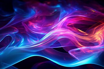 Wall Mural - vibrant abstract background with flowing neon light trails, perfect for technology, digital art, and