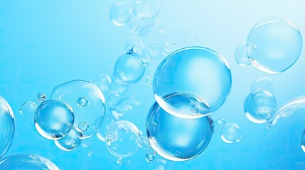 Wall Mural - vibrant light blue bubble background