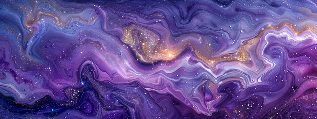 Wall Mural - Purple flow art It creates a shimmering and ethereal atmosphere.