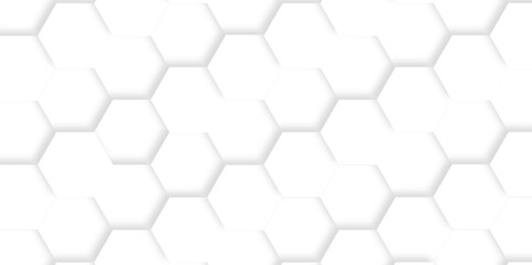 Wall Mural - Abstract white background with hexagons. Abstract hexagon polygonal pattern background vector. seamless bright white Pattern with hexagons illustration of a honeycomb. Futuristic surface .